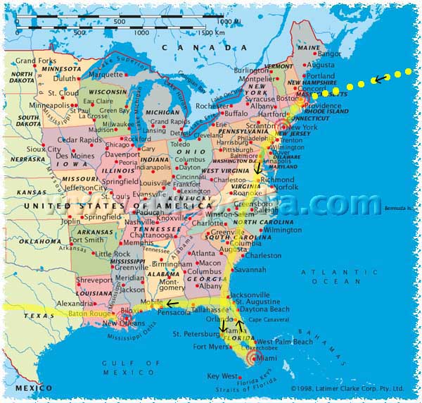 Map East Coast Usa ... Us Map East Coast USA on east coast map usa boston ...
